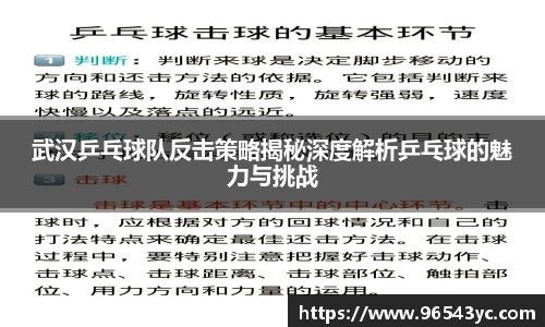 武汉乒乓球队反击策略揭秘深度解析乒乓球的魅力与挑战
