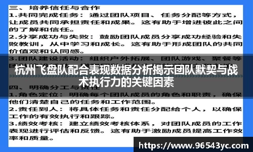 杭州飞盘队配合表现数据分析揭示团队默契与战术执行力的关键因素
